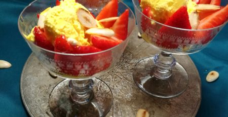 Crème glacée aux amandes et safran