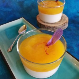 panna cotta compote poire et safran